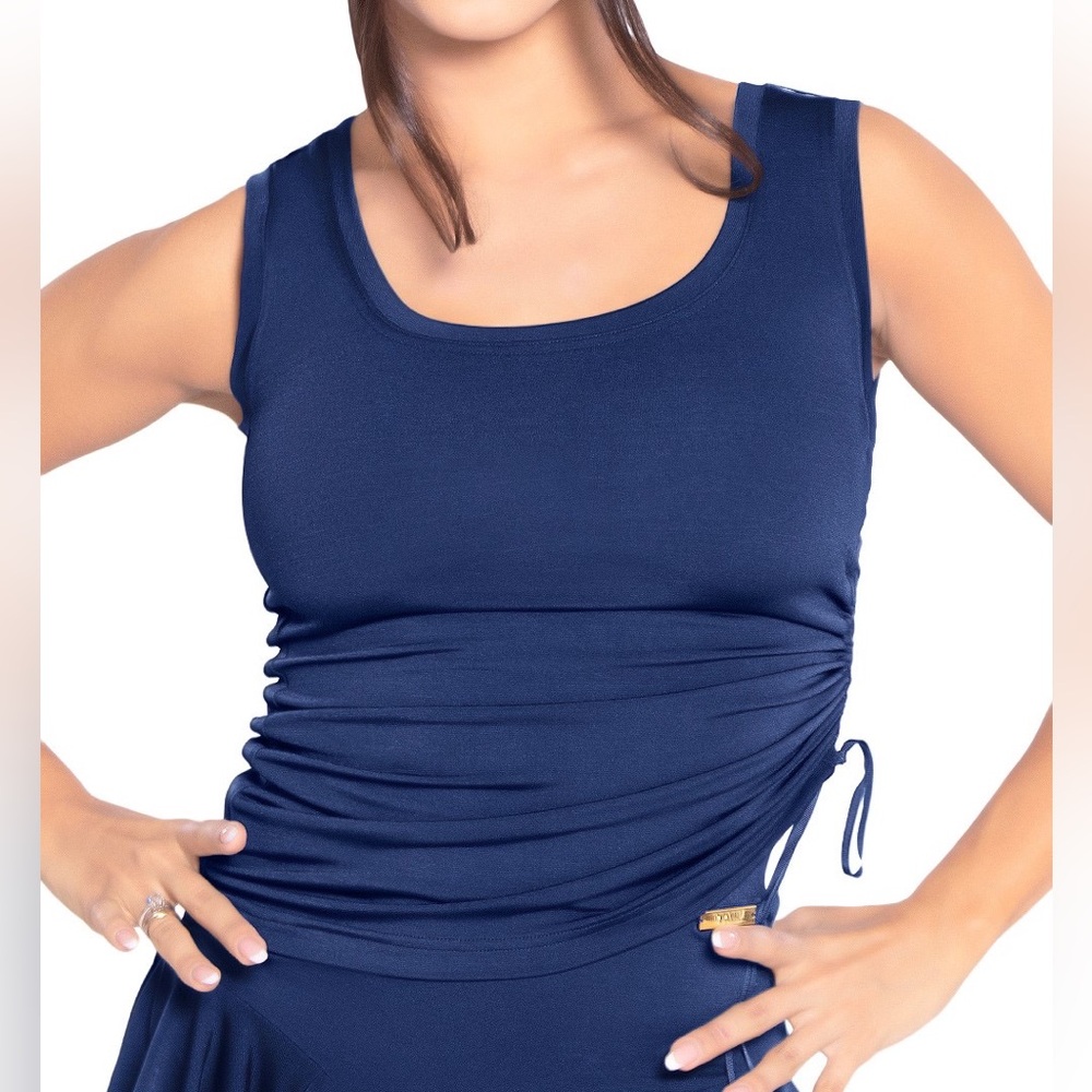 Maly Ladies Side Drawstring Tank Top MF201106 - Ballroom Latin Dance Practice